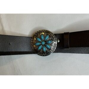 American Eagle Concho Statement Belt Leather Size Medium #3359 Southwest‎ Boho